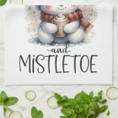 Bitte haben Sie Schnee und mistletoe niedliche Sch Geschirrtuch (Gefaltet)