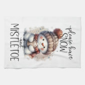 Bitte haben Sie Schnee und mistletoe niedliche Sch Geschirrtuch (Horizontal)