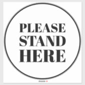 Bitte halten Sie hier Schwarz-weißen, großen Fußbo Aufkleber (Blatt)