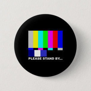 Bitte halten Sie sich durch TV-TV-Test Muster Hall Button