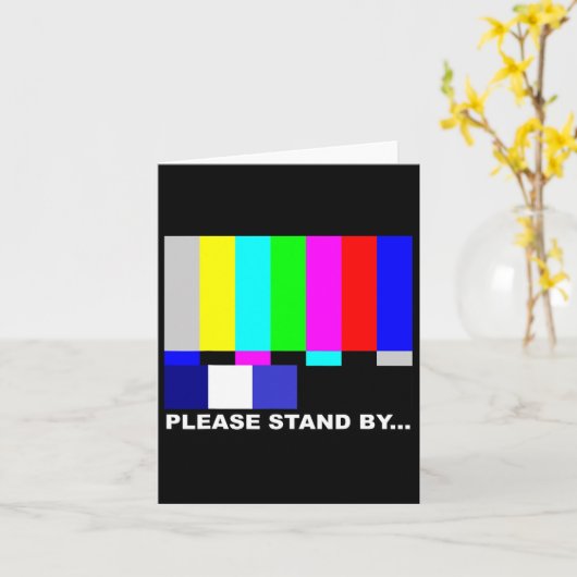 Bitte halten Sie sich durch TV-TV-Test Muster Hall Karte (Gelbe Blume)