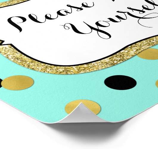 Bitte helfen Sie sich selbst mit Blue Black Gold C Poster (Ecke)