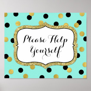 Bitte helfen Sie sich selbst mit Blue Black Gold C Poster