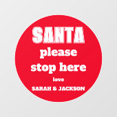 Bitte hier aufhören Kinder Weihnachten nennen Fensteraufkleber (Blatt)