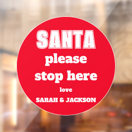 Bitte hier aufhören Kinder Weihnachten nennen Fensteraufkleber