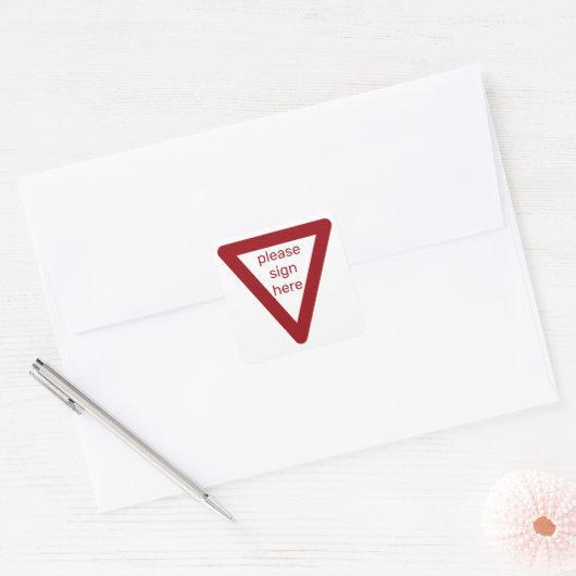 bitte hier Aufkleber unterschreiben (Umschlag)