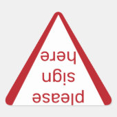 bitte hier aufklebern dreieckiger aufkleber (Vorderseite)