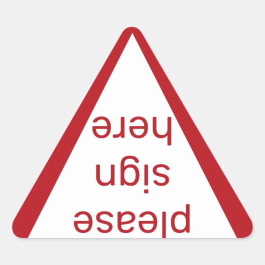 bitte hier aufklebern dreieckiger aufkleber (Vorderseite)