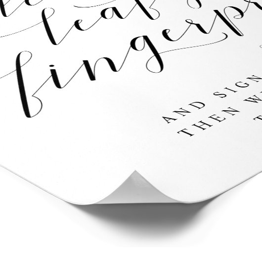 Bitte hinterlassen Sie Ihr Fingerprint Tree Gästeb Poster (Ecke)