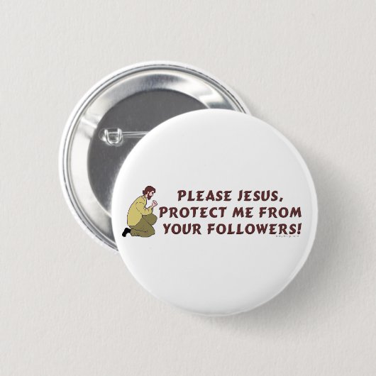 Bitte Jesus Christlicher Spaß Button (Vorne & Hinten)