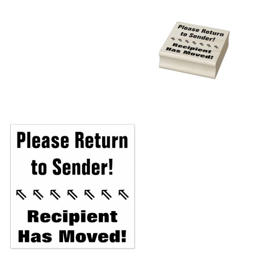 "Bitte kehren Sie zum Absender zurück!", "Der Empf Gummistempel (Stempel)