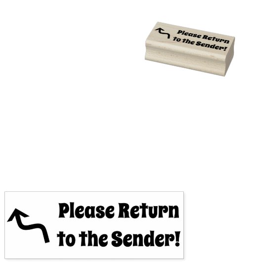 "Bitte kehren Sie zum Sender zurück!" + Pfeil Gummistempel (Stempel)