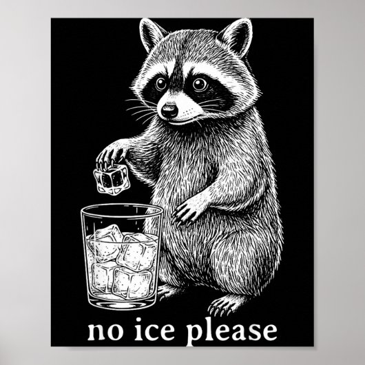Bitte kein Eis Lustiger Waschbär-Meme Männer Fraue Poster (Vorne)