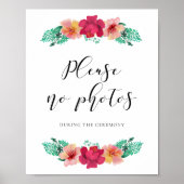 Bitte kein Foto Blumendesign Hochzeitszeichen Poster (Vorne)