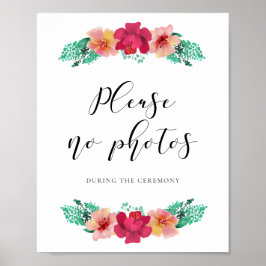 Bitte kein Foto Blumendesign Hochzeitszeichen Poster