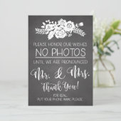 Bitte kein Foto für das Handy Hochzeitsfeier unter Einladung (Stehend Vorderseite)