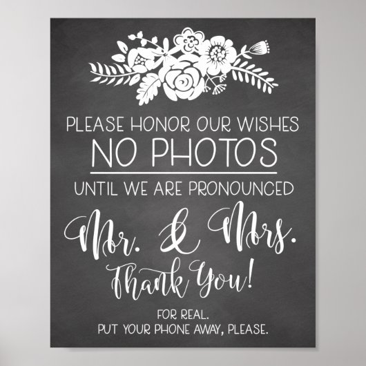 Bitte kein Foto für das Handy Hochzeitsfeier unter Poster (Vorne)