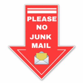 Bitte kein Junk Mail-Zeichen - Roter Pfeil Aufkleber