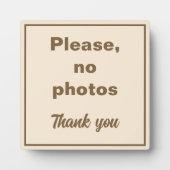 Bitte keine Fotos Fotoplatte (Vorderseite)