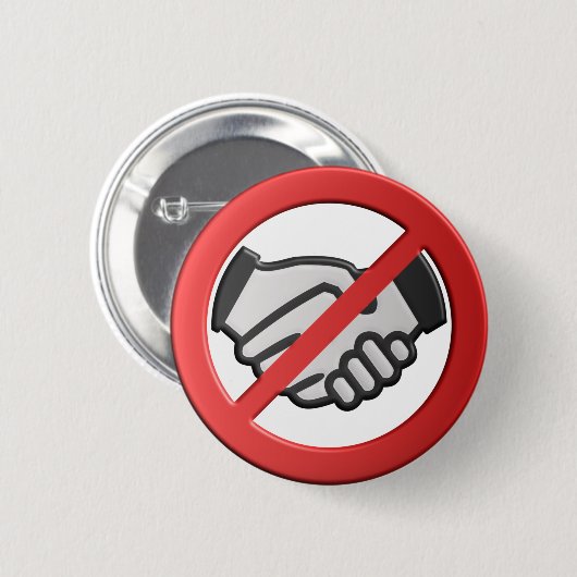 Bitte keine Handshakes Button (Vorne & Hinten)