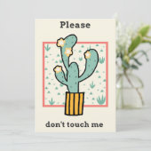 Bitte keine Touch Kaktus Save The Date (Stehend Vorderseite)