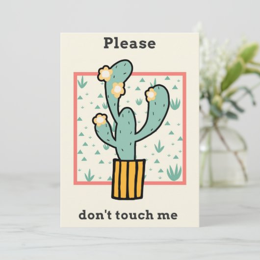 Bitte keine Touch Kaktus Save The Date (Stehend Vorderseite)