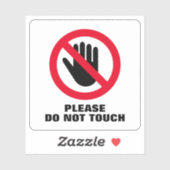 Bitte keine Touch verbotener Vinyl-Aufkleber Aufkleber (Blatt)