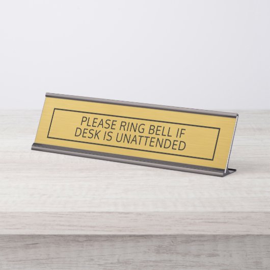 Bitte klingeln Sie, wenn der Schreibtisch unbeaufs Schreibtischnamensplakette (Vorderseite )