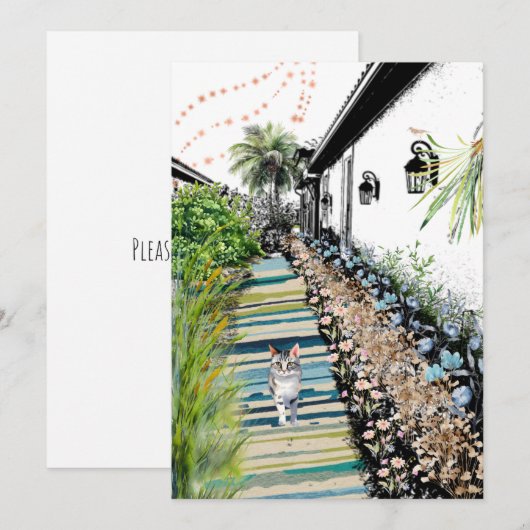 Bitte kommen Sie Zuhause Einladung (Vorne/Hinten)