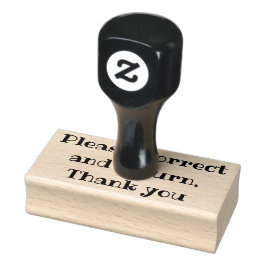 bitte korrekt und zurückgeben danke gummistempel