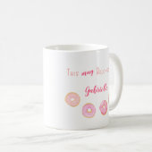Bitte Krapfen-Touch - personalisierter rosa Kaffeetasse (VorderseiteRechts)