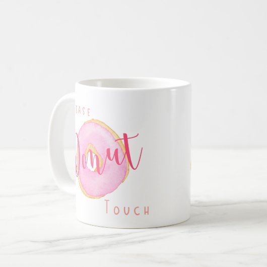 Bitte Krapfen-Touch - personalisierter rosa Kaffeetasse (Vorderseite Links)