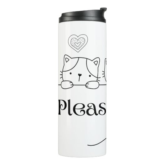 Bitte lächeln Katzen lieben Niedlich in Liebe Katz Thermosbecher (Nach links gedreht)