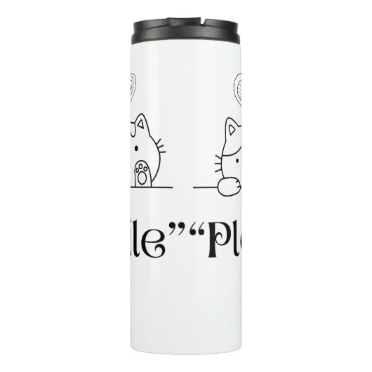 Bitte lächeln Katzen lieben Niedlich in Liebe Katz Thermosbecher (Rückseite)