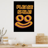 "Bitte lächle!" Niedliches Design. Jetzt kaufen Poster (Küche)