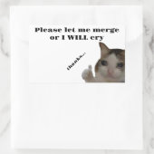 Bitte Lass mir Autoaufkleber zusammenführen Rechteckiger Aufkleber (Tasche)