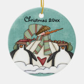 Bitte lassen Sie es Schnee Snowman Keepake Ornamen Keramikornament (Vorne)