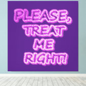 "Bitte, Leckerei mich richtig!" Niedliches Design. Leinwanddruck (Insitu (Holzboden))