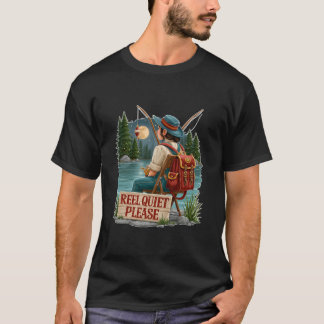 Bitte leise lustige Nachtangeln T-Shirt