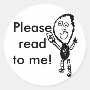 Bitte lesen Sie mir! Runder Aufkleber