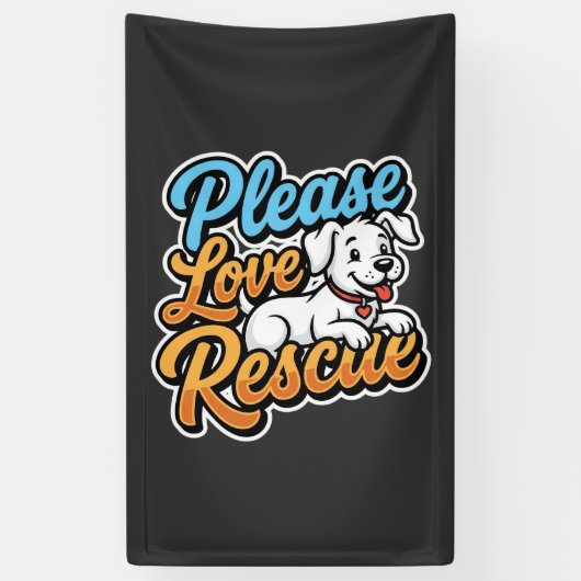 Bitte lieben Sie den Rettungshund Banner (Vertikal)