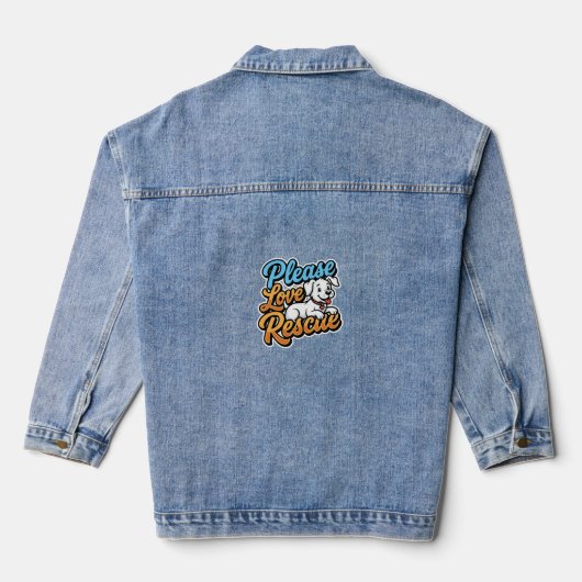 Bitte lieben Sie den Rettungshund Jeansjacke (Rückseite)