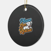 Bitte lieben Sie den Rettungshund Keramik Ornament (Links)
