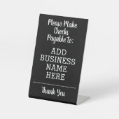 Bitte machen Sie Karo an - Firmenname Desk. Sockelschild (Vorderseite)