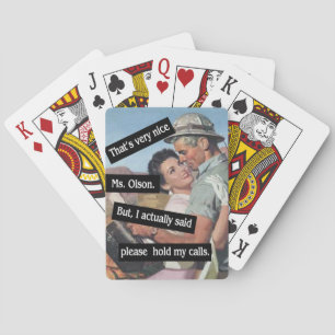 Bitte meine Anrufe zurückhalten Vintage Arbeitspla Spielkarten