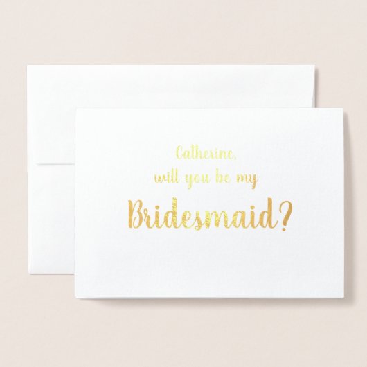 Bitte meine Bridesmaid Gold Foil Grußkarte Folienkarte (Vorderseite mit Umschlag)