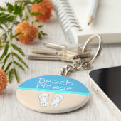 Bitte monogramm Flip Flops Moderne Vorlage Schlüsselanhänger (Seite)