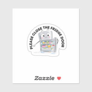 Bitte nahe die Tür zum Kühlschrank Aufkleber