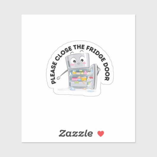 Bitte nahe die Tür zum Kühlschrank Aufkleber (Blatt)