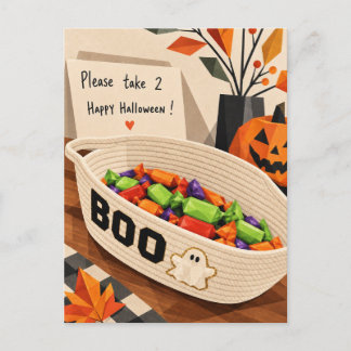 Bitte nehmen Sie 2 Halloween-Süßigkeiten-Korb-Post Feiertagspostkarte